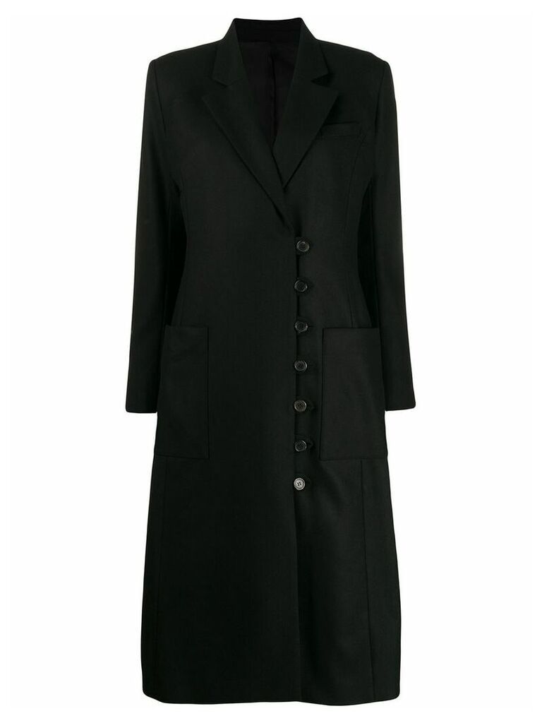 Aalto buttoned mid-length coat - Black