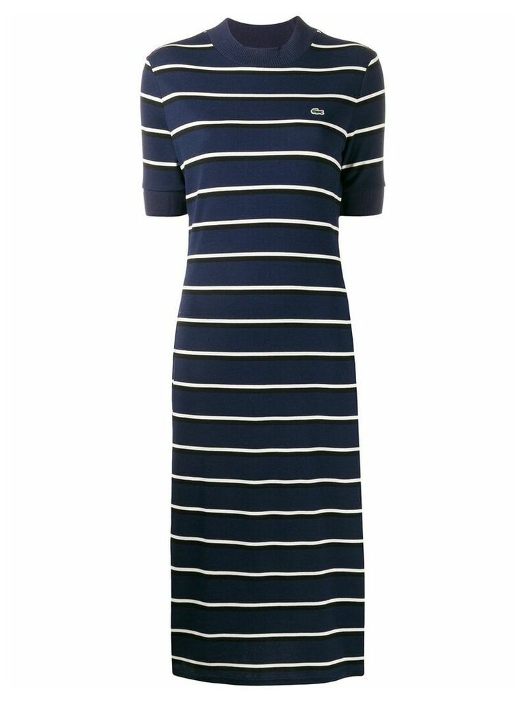 Lacoste Live striped knit sweat dress - Blue