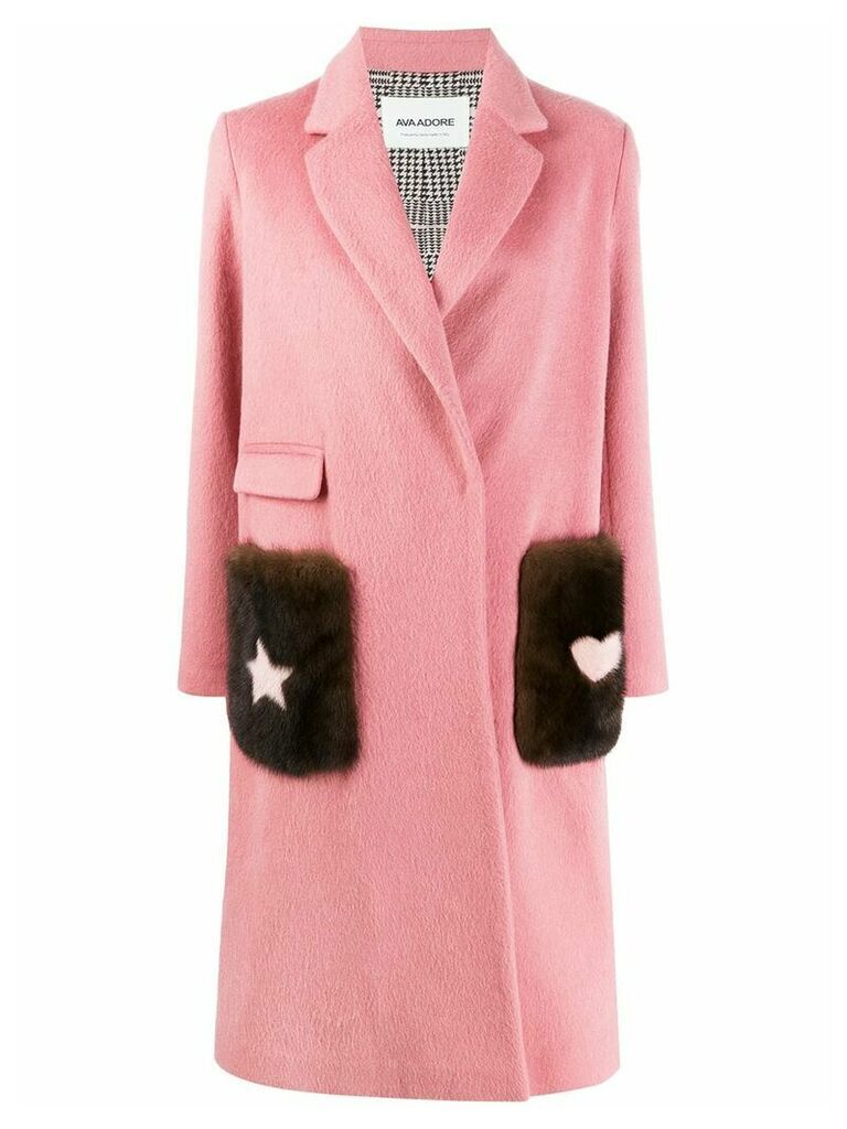 Ava Adore textured pocket coat - PINK
