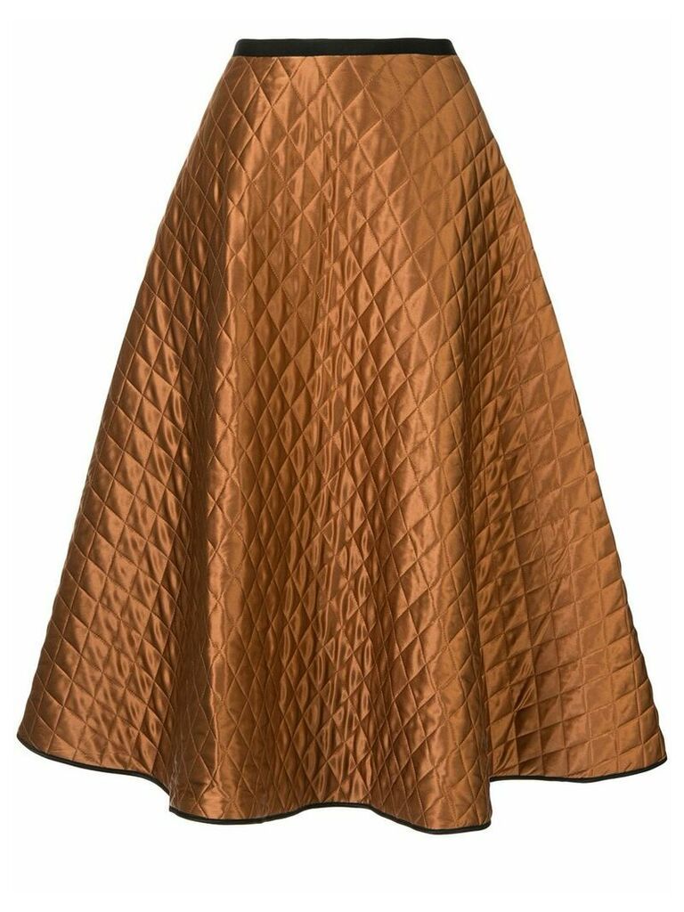 Lee Mathews Cecily A-Line silk skirt - Brown
