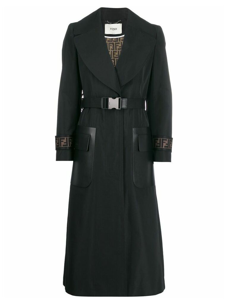 Fendi belted overcoat - F0GME BLACK