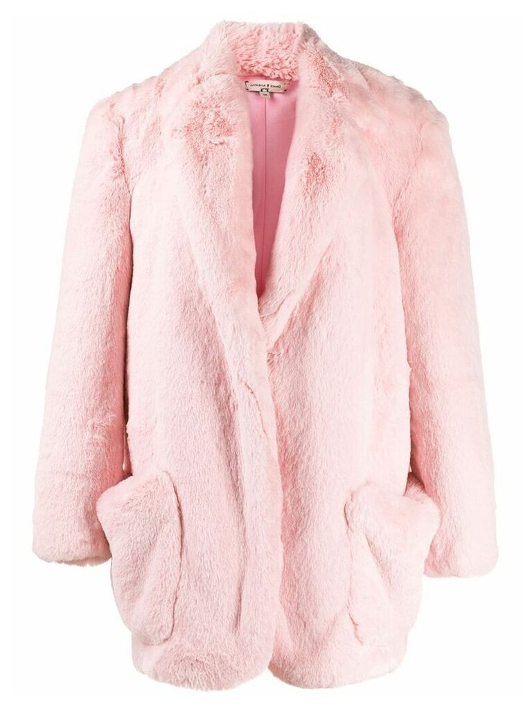Natasha Zinko oversized faux fur coat - PINK