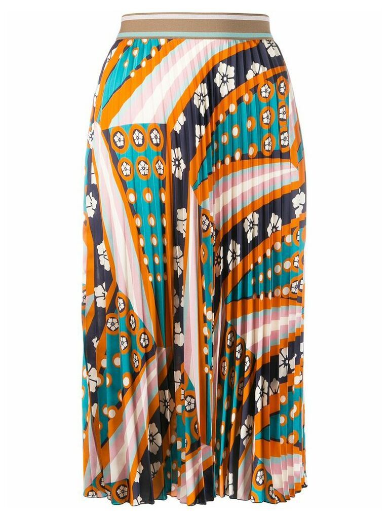 M Missoni patterned pleated skirt - ORANGE