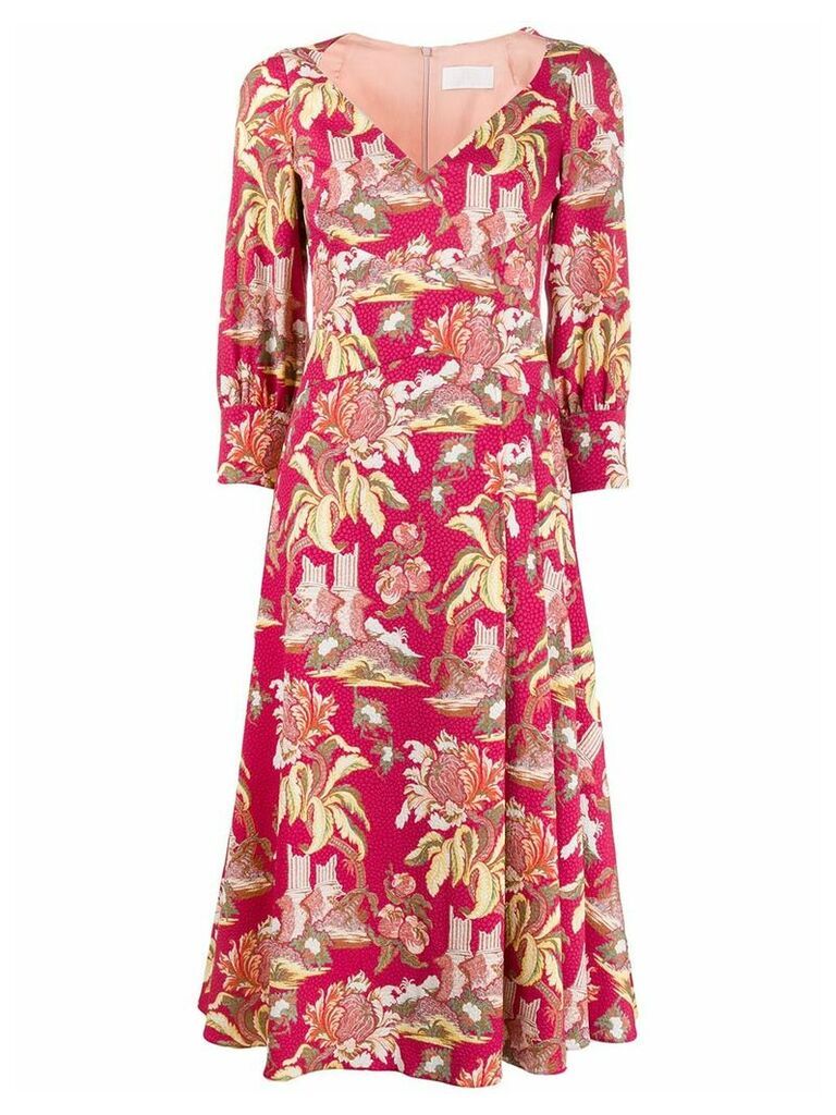 Peter Pilotto floral print flared dress - PINK