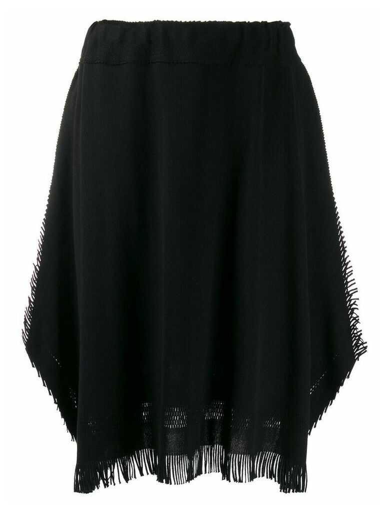 Issey Miyake fringed midi skirt - Black