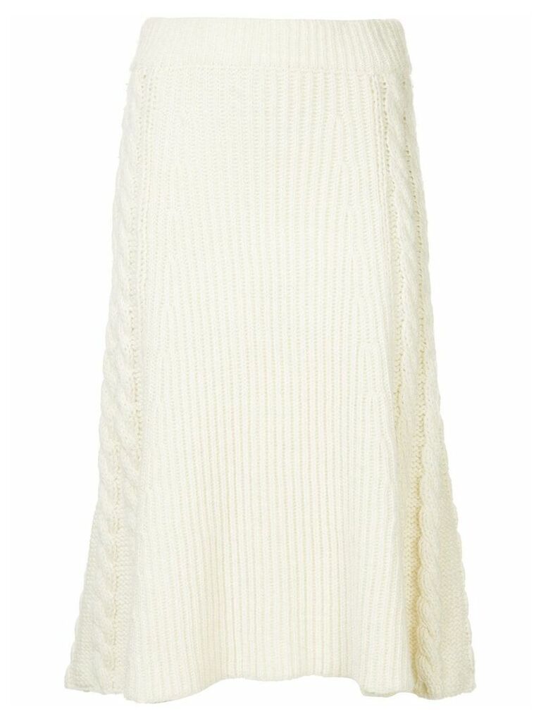 Muller Of Yoshiokubo flared knitted midi skirt - White