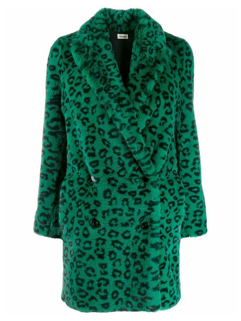 Zadig & Voltaire Motty leopard print coat - Green