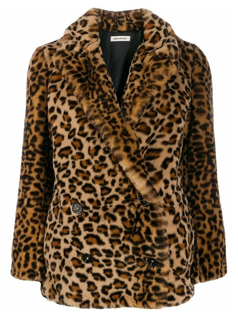 Zadig & Voltaire Mottys leopard print coat - NEUTRALS