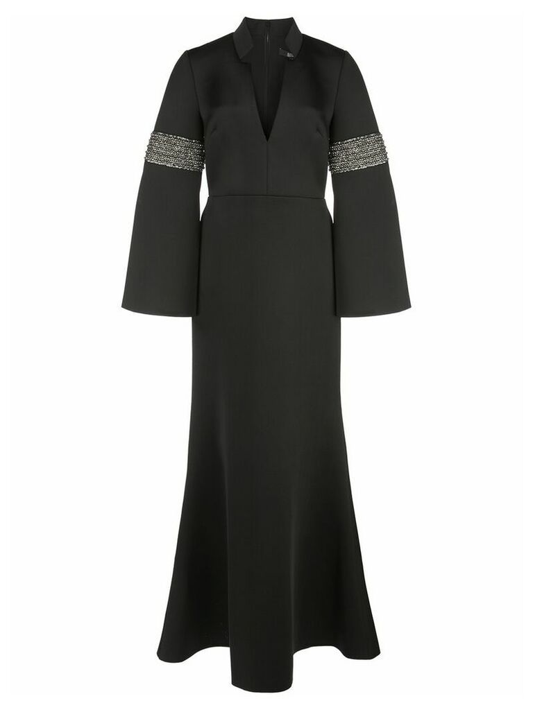 Badgley Mischka fit and flare evening dress - Black
