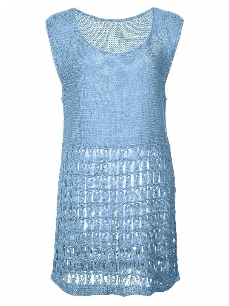 VOZ perforated knit tank top - Blue