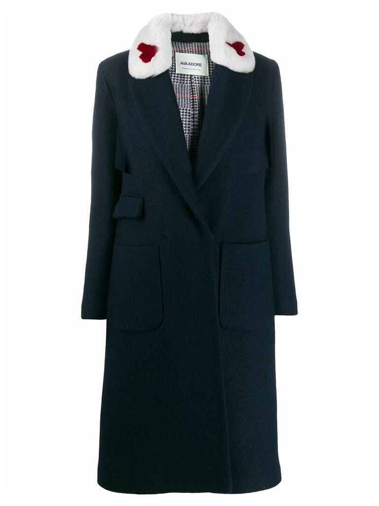 Ava Adore statement collar coat - Blue
