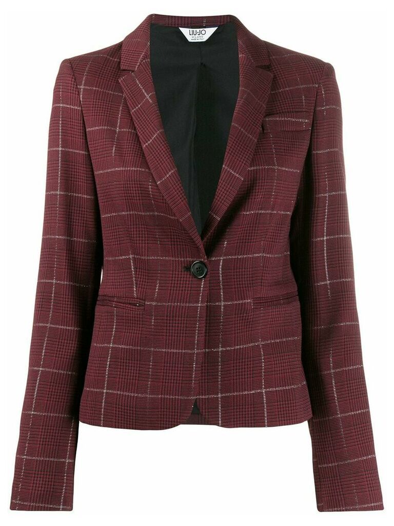 LIU JO slim-fit check pattern blazer - Red