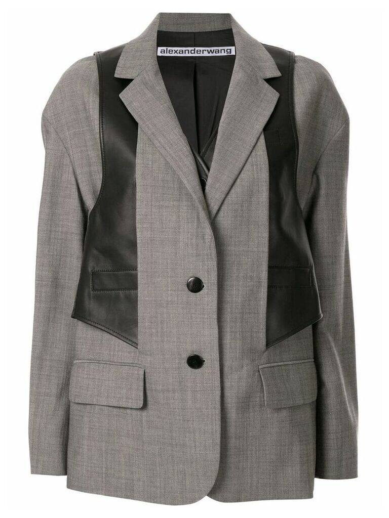 Alexander Wang waistcoat layered blazer - Grey