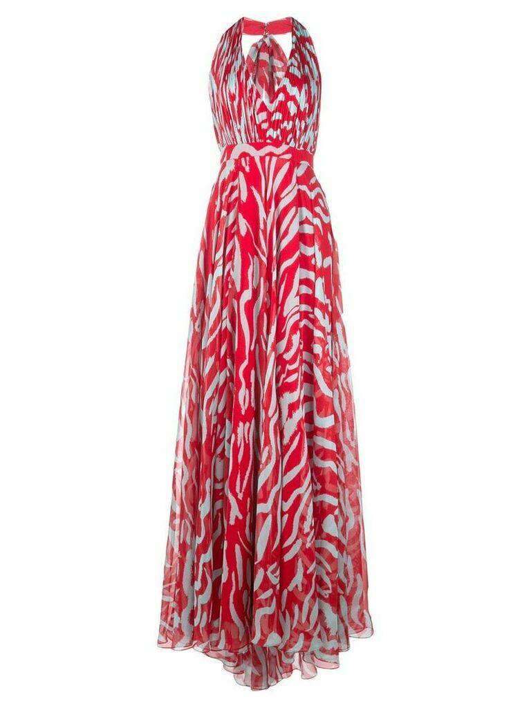Prabal Gurung tie two tone gown - Red