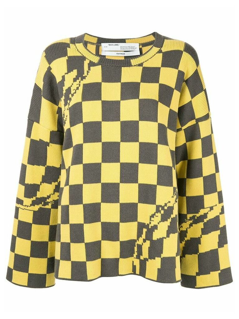 Off-White check print sweatshirt - Yellow