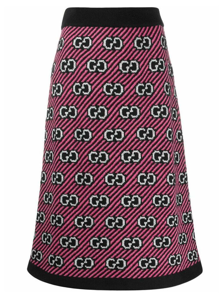 Gucci GG motif knitted midi skirt - PINK