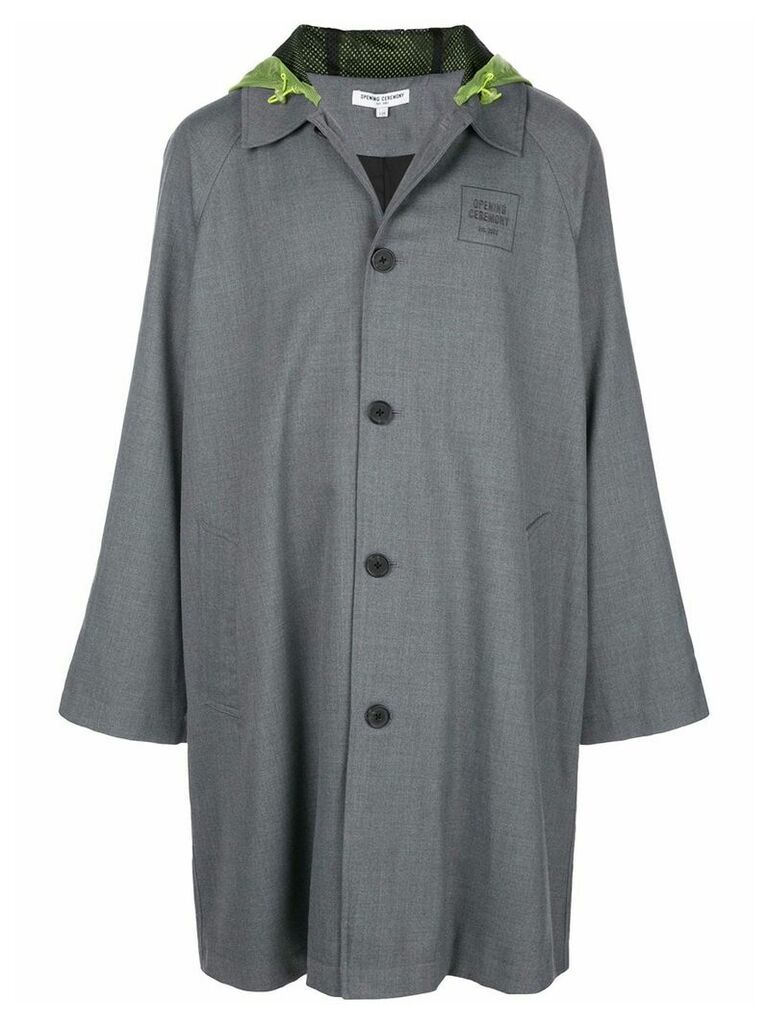 Opening Ceremony hooded trench coat - Grey
