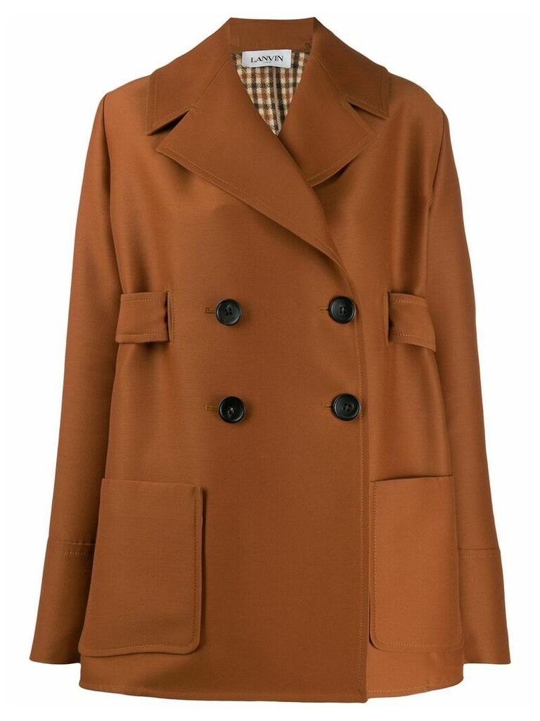 LANVIN double-breasted short coat - Brown
