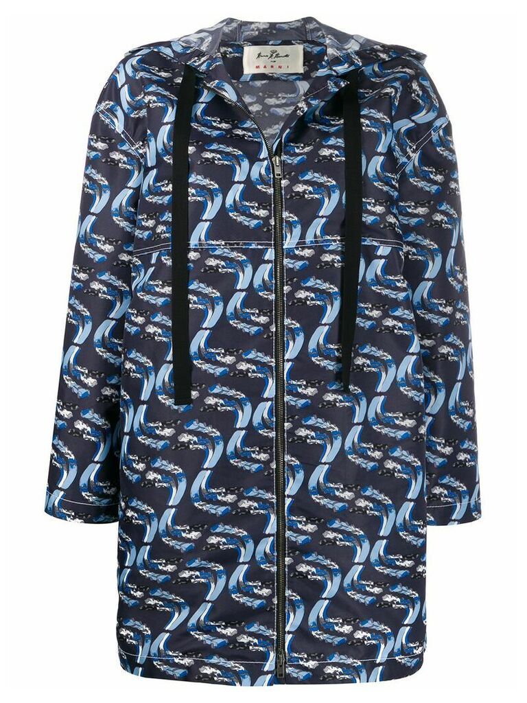 Marni Firebird print raincoat - Blue