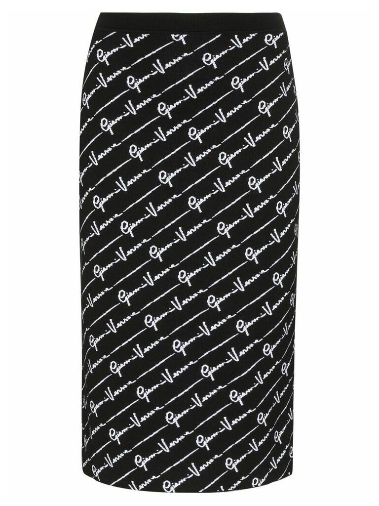 Versace signature print pencil skirt - Black