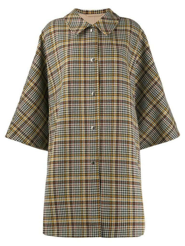 Mackintosh Mintlaw checked pattern coat - NEUTRALS