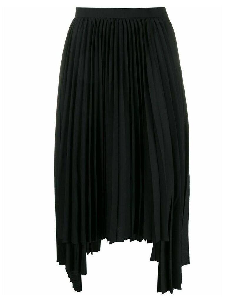 Juun.J asymmetric pleated skirt - Black