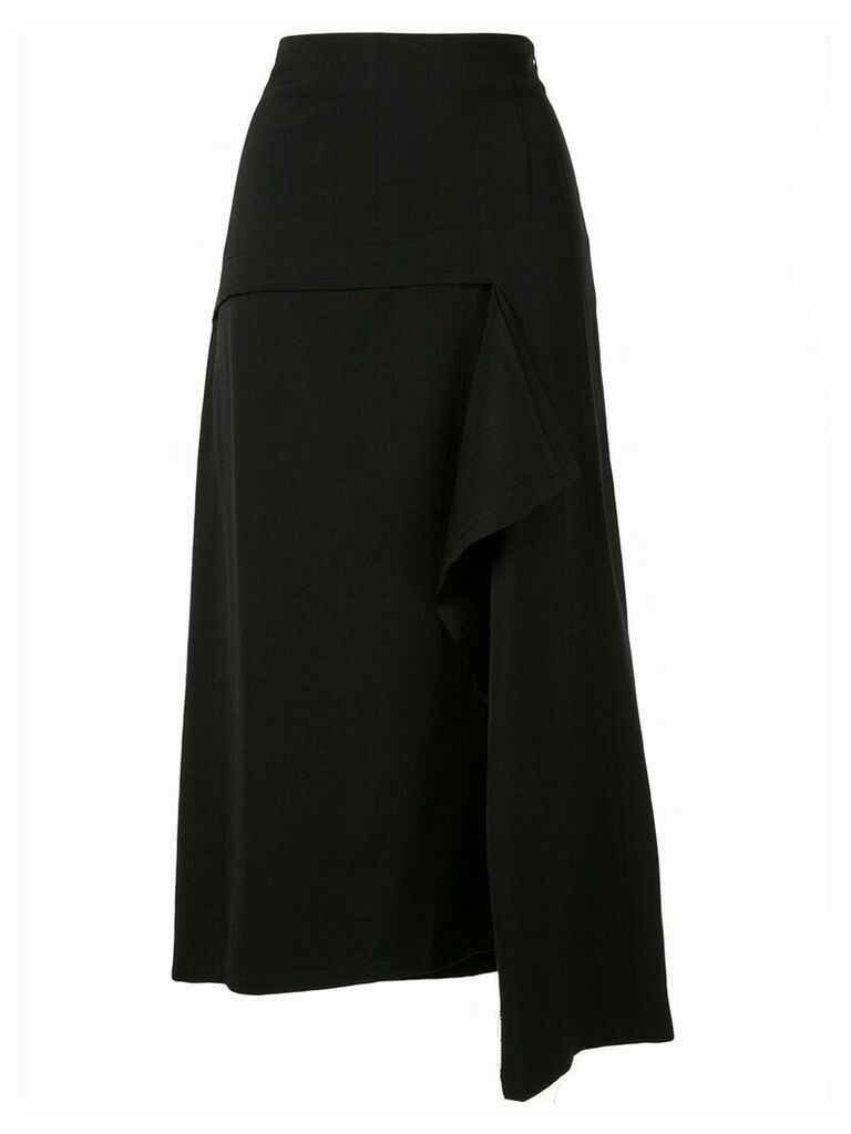 Y's draped asymmetric skirt - Black