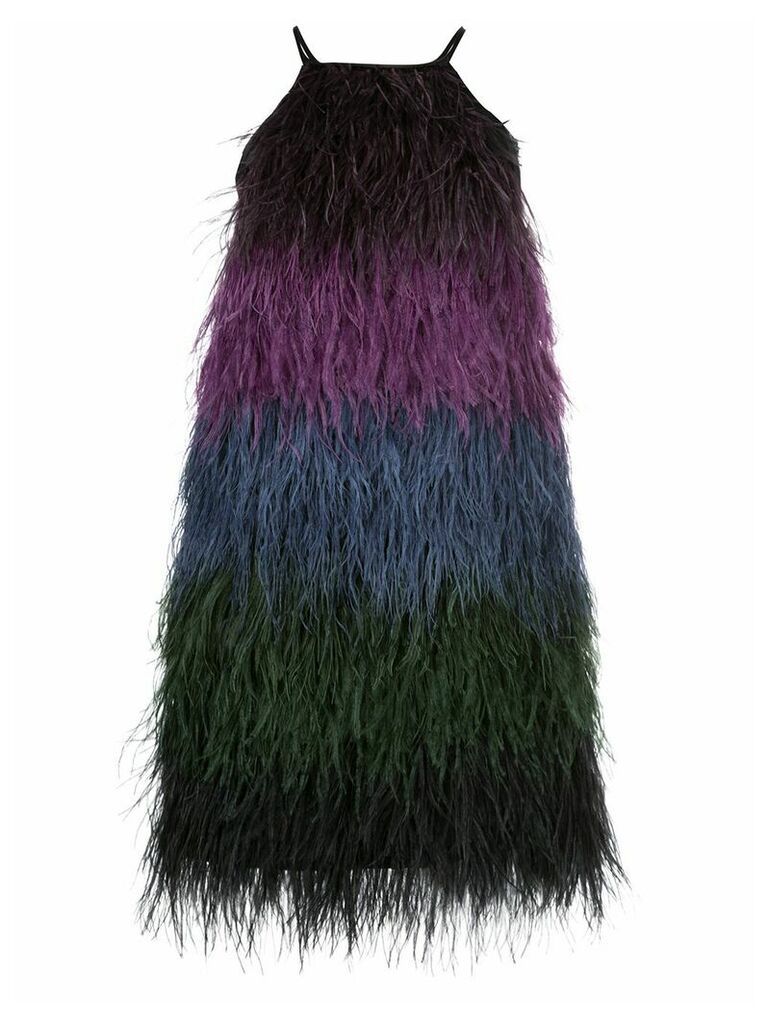 Cynthia Rowley Ivy ombre ostrich feather dress - Multicolour