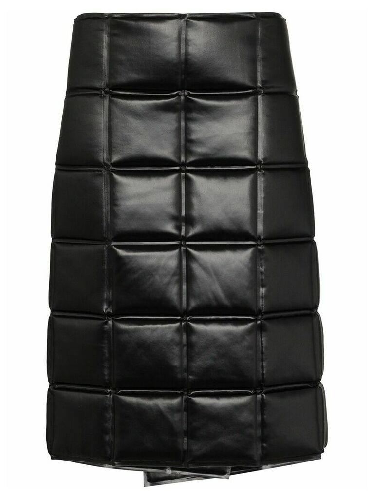 Bottega Veneta quilted wrap knee-length skirt - Black