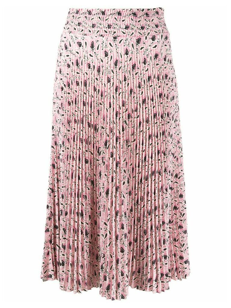 Prada paisley-print pleated skirt - PINK