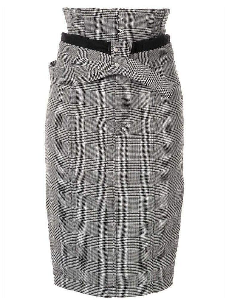 Unravel Project houndstooth foldover-waist skirt - White