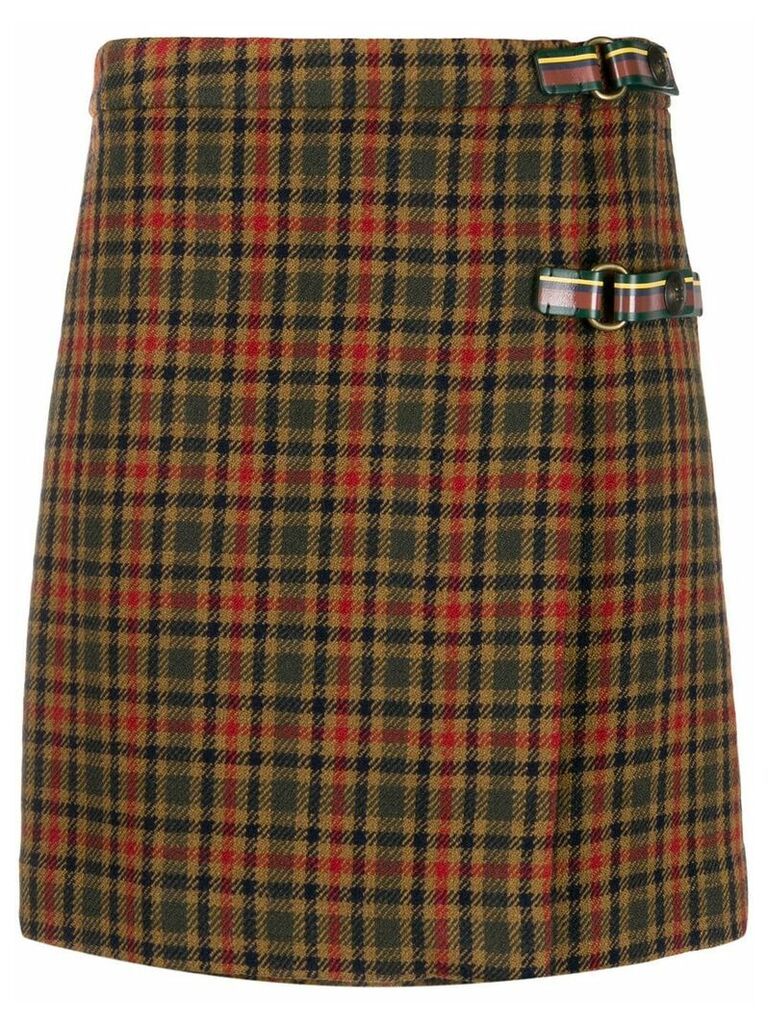 Etro checked wrap mini skirt - Green