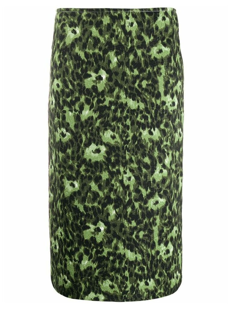 Marni Wild print a-lined skirt - Green