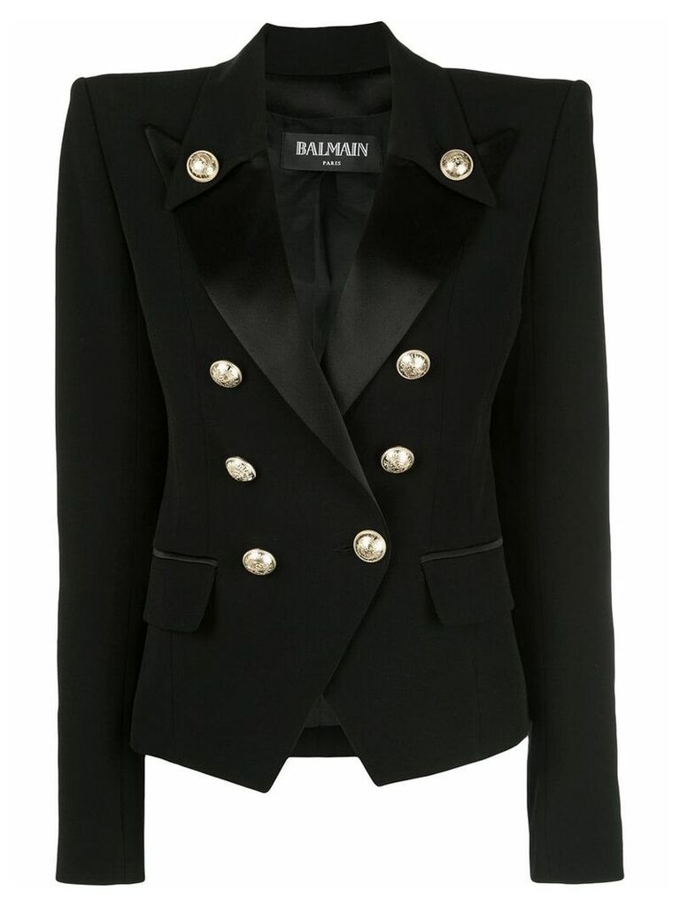 Balmain structured double breasted blazer - Black