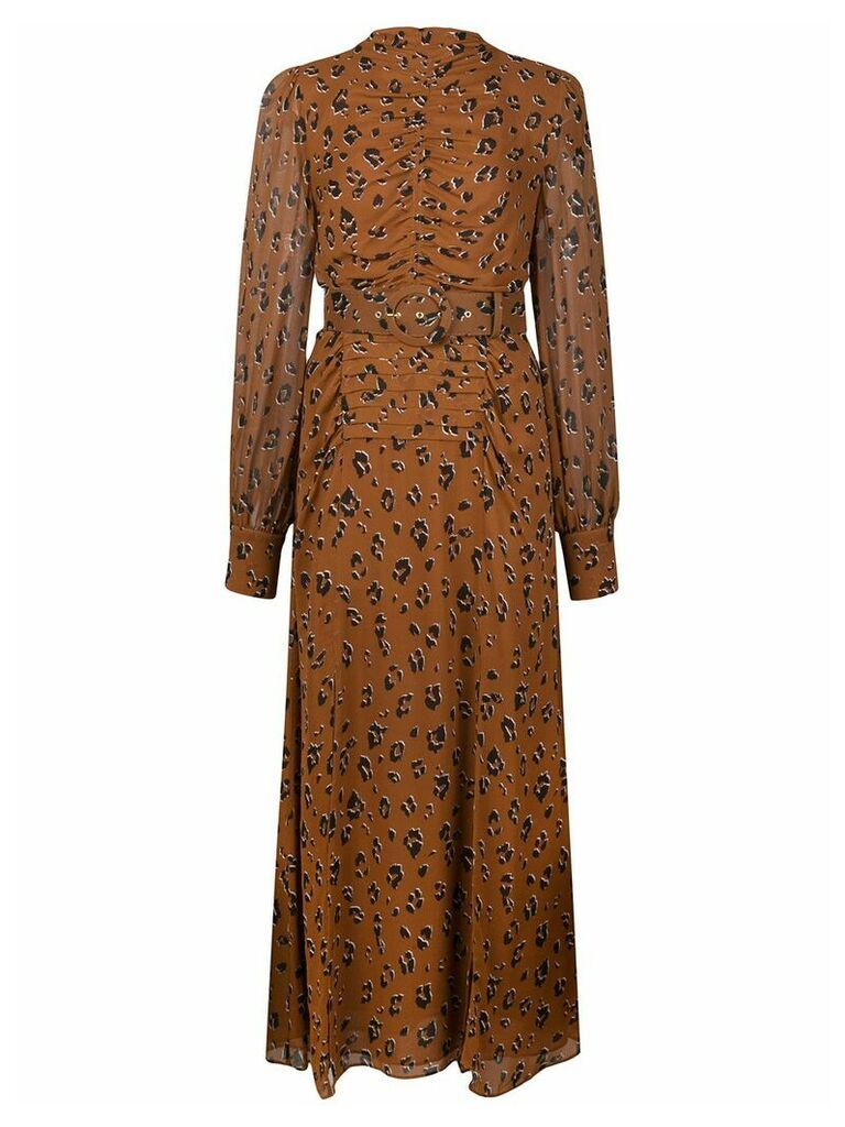 Nicholas floral print belted dress - Brown