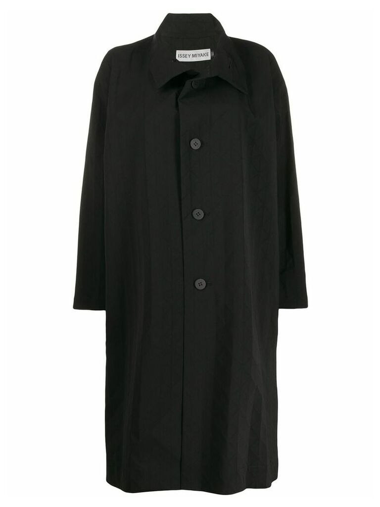 Issey Miyake side slit raincoat - Black