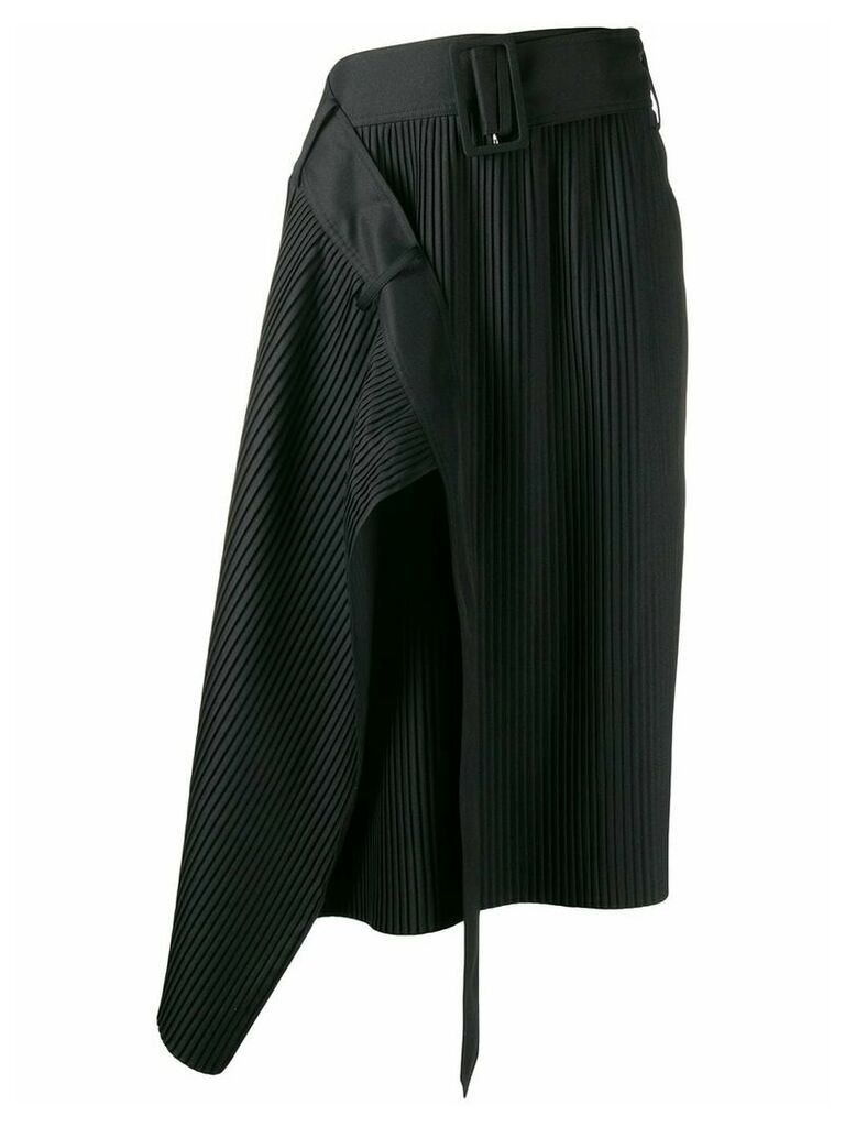 Rokh pleated asymmetric skirt - Black