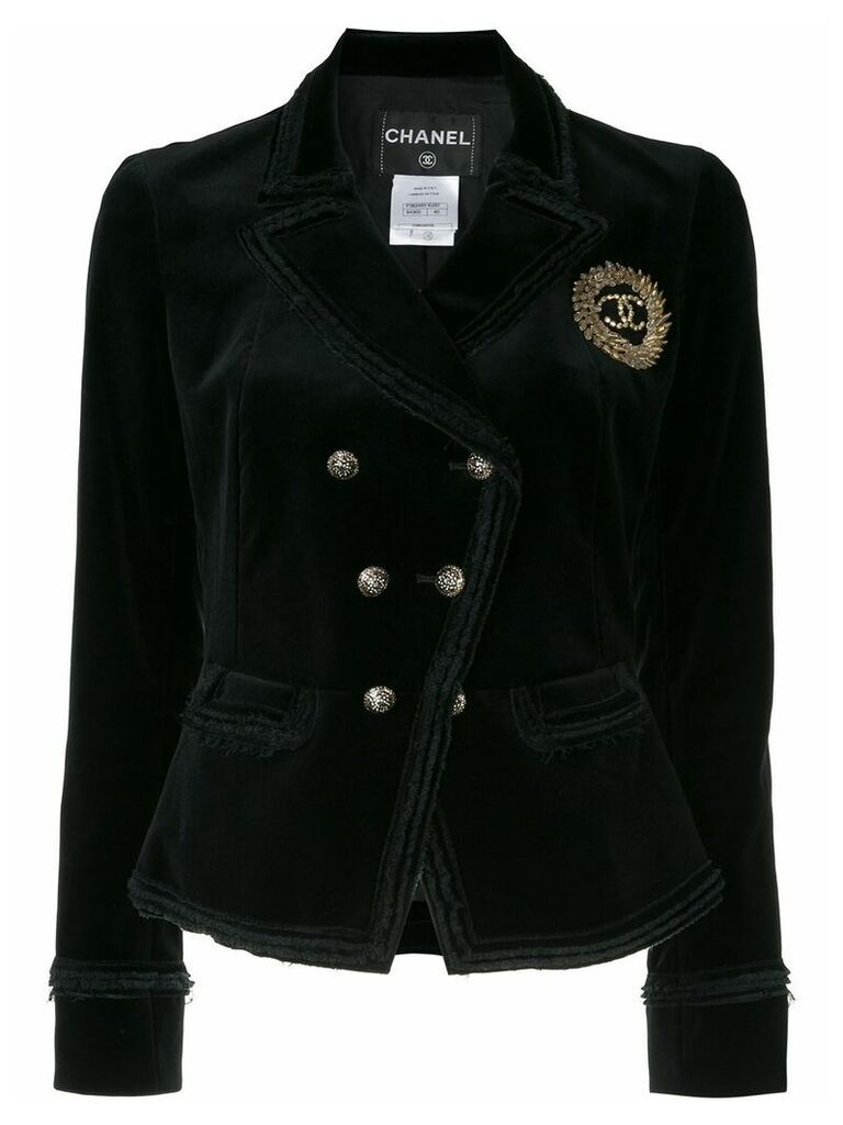 Chanel Pre-Owned long sleeved coat jacket - Black