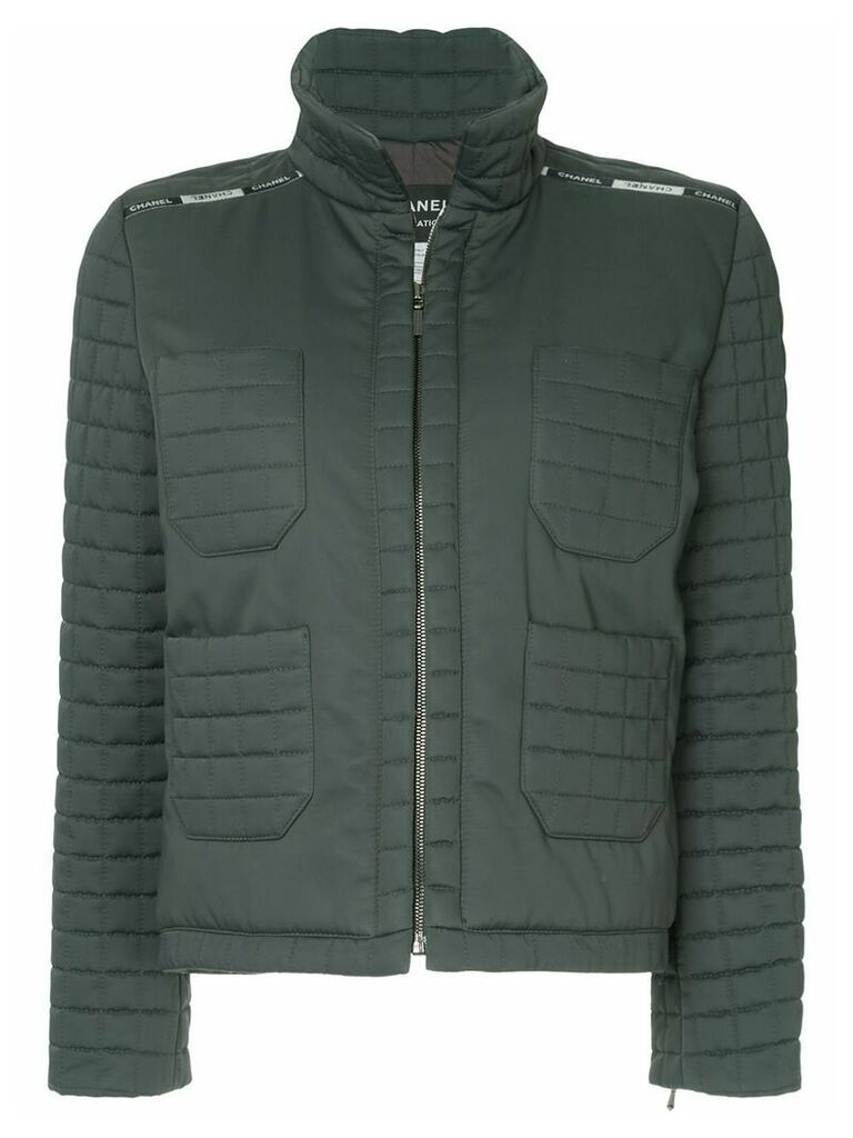 Chanel Pre-Owned zipped padded jacket - Grey