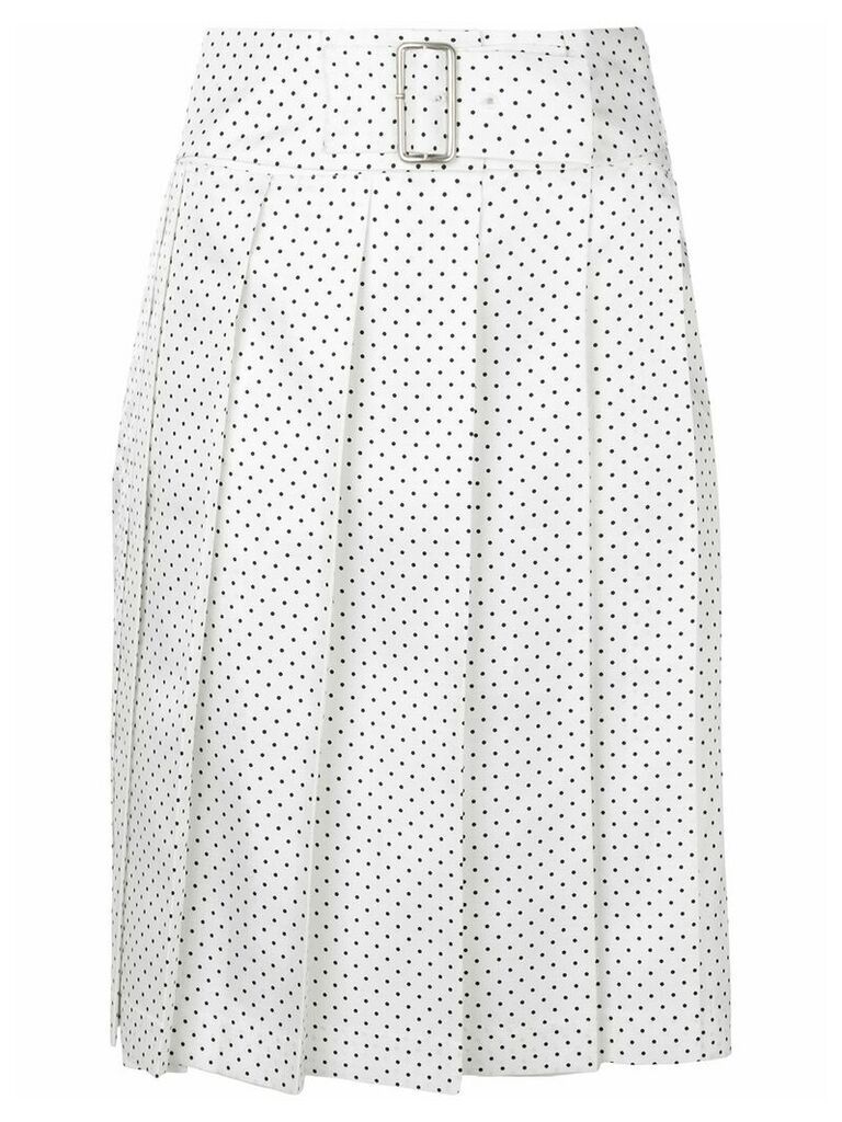 Comme Des Garçons Pre-Owned polka dot pleated wrap skirt - White