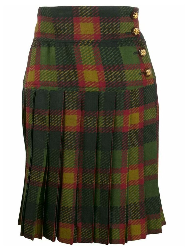 Yves Saint Laurent Pre-Owned tartan mini skirt - Green
