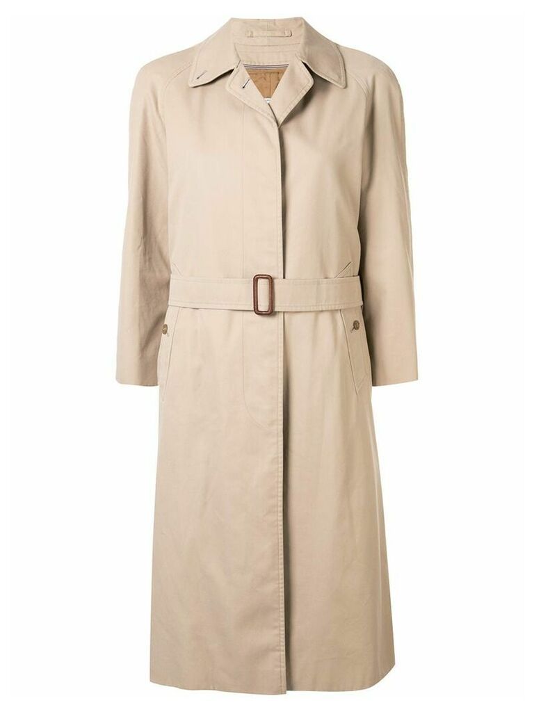 Burberry Pre-Owned three-quarter sleeves midi rain coat - Brown