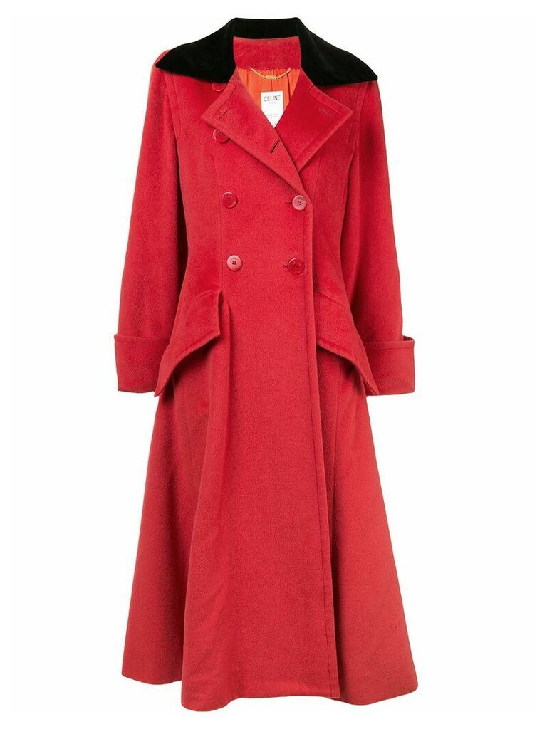 Céline Pre-Owned long flared double-breasted coat