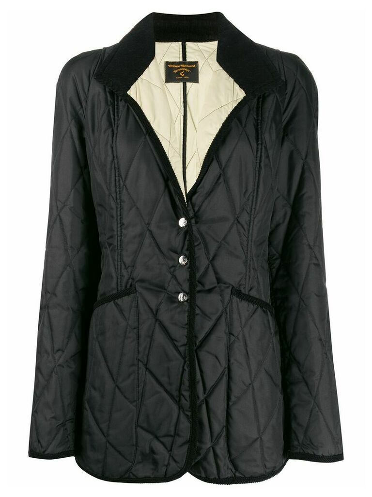 Vivienne Westwood Pre-Owned 1990s diamond quilted padded coat - Black