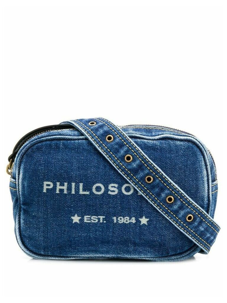 Philosophy Di Lorenzo Serafini logo denim belt bag - Blue