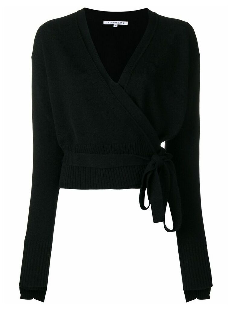 Helmut Lang cashmere wrapped blouse - Black