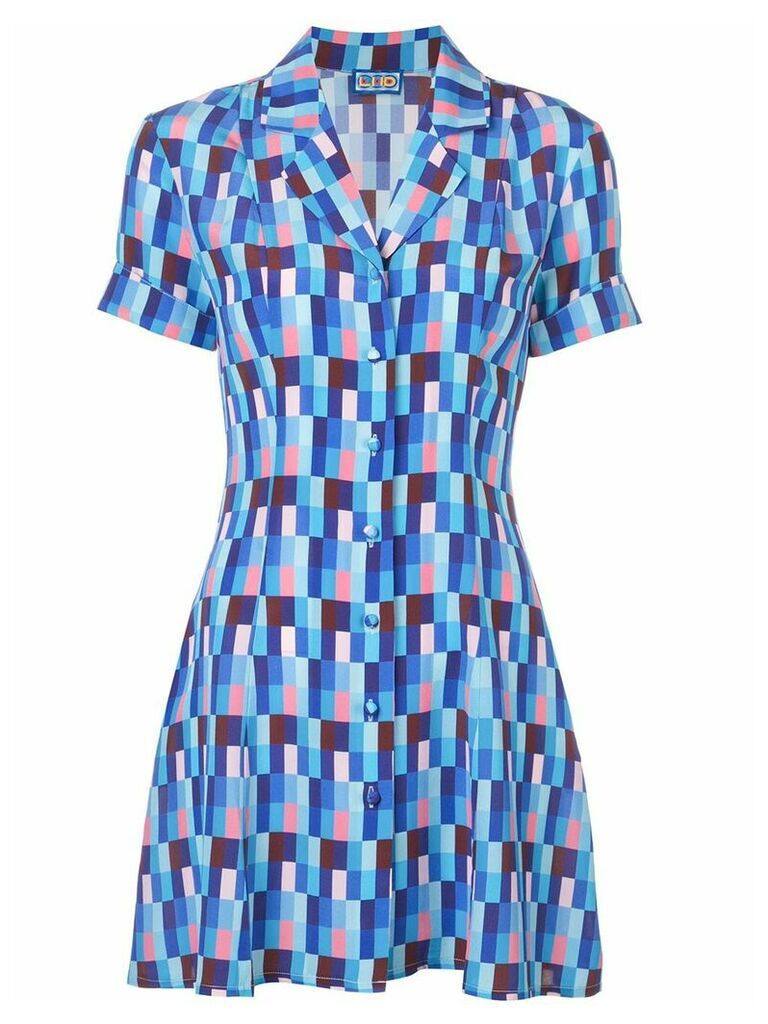 Lhd printed mini shirt dress - Blue