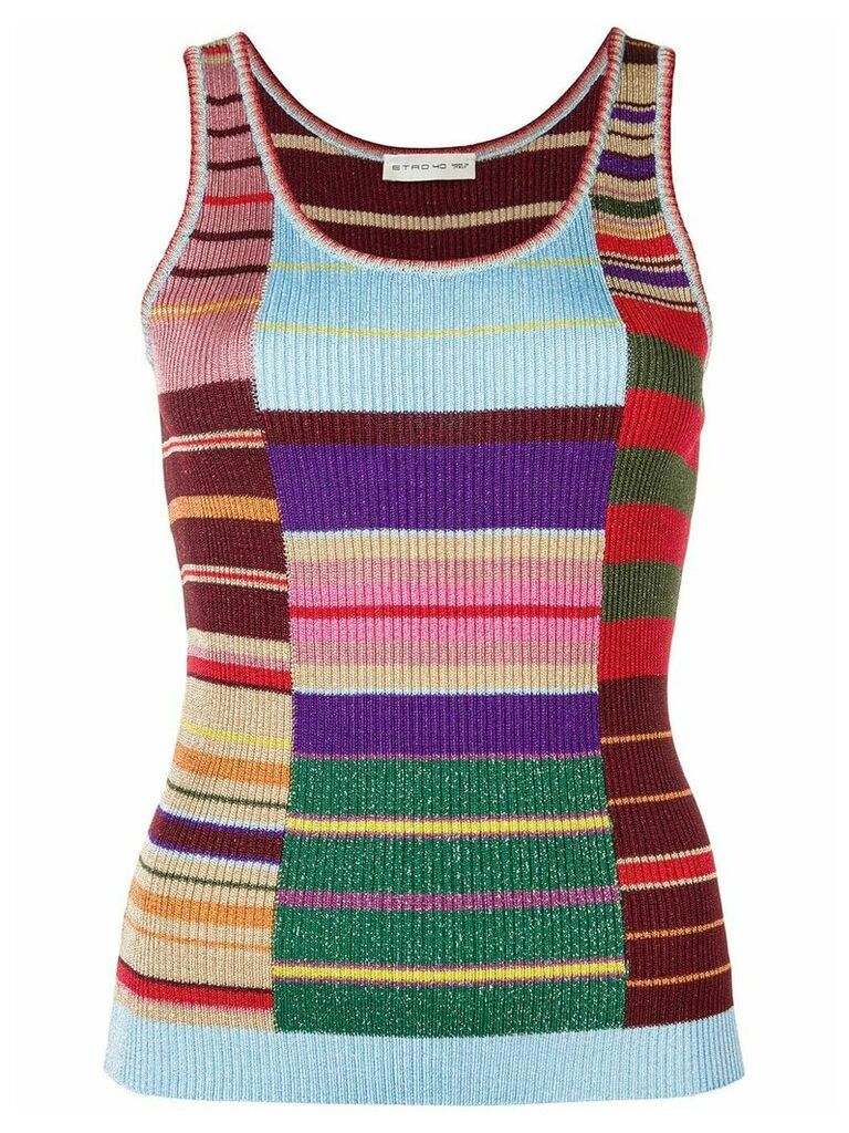 Etro knitted striped vest top - Red