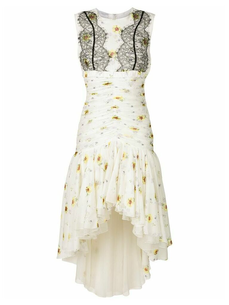 Giambattista Valli floral lace-detail dress - White