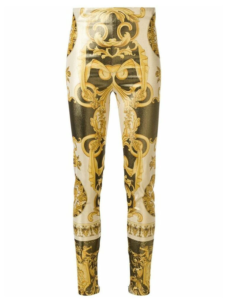 Versace Baroque print trousers - Metallic